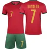 Portugal Jersey Cup Home Football Kit C Ronaldo No B Fee Jersey Enfants S Set Hildren et