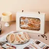 Geschenkverpackung 5pcs Handle Papierbox mit Fenster Süßigkeiten Cookies Schokoladenverpackungskästen Hochzeits Geburtstag Ostern Party 22x15x5cm