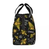 Dinnerware Honey Bees With Crown Lunch Bag Insulated Compartments Reusable Tote Handle Portable For Kids Picnic School