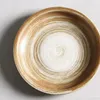 Plates 1pc Creative Japanese Rough Pottery Dining Plate Household Kitchen Restaurant Supplies Dessert Soup Lamian Noodles Bowl