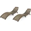 Camp Meubles Lounge de chaises en bois pliable en bois extérieur (ensemble de 2) chaises pour salon