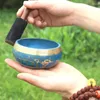 Figurines décoratives 1PC 12/12.5 / 13 cm Tibetan Singing Bowl en cuir Stick Malleta bouddhiste fait à la main