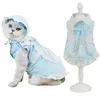 Costumes de chat 1 set beauté pour animaux de compagnie robe de femme de chambre avec chapeau coton mignon costume de tenue