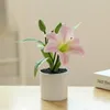 Fiori decorativi gily artificiale bonsai vaso falso con pianta fogliare arrangiamento floreale per matrimoni oggetti decorazioni per la casa decorazione per feste