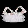 Hundkläder 2xs-l blommig klänning båge prinsessa kjol vår sommarsektion bröllopsklänningar söt söt tunn liten ny snap stil