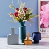 Vasos Geometria nórdica Vaso de cerâmica Arranjo de flores em casa Mobiliário de mesa artesanato Ornamentos de gabinete de TV Decoração