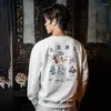 Heren Hoodies Men Women Borduursel Bloem Vintage Crewneck Sweatshirt Chinese karakter Hip Hop Fashion Pullover Hoge kwaliteit
