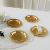 Figurki dekoracyjne taca na ciasto owocowe praktyczne stylowe okrągłe metal na desery eleganckie płyty do przechowywania pierścieni
