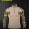 Hommes à manches longues chemises de cargaison Blouses Camo Shirts tactiques militaires pour hommes Camping à sec rapidement chemise de l'Armée de l'Armée 3xl 240327