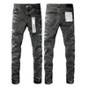 Designer Purple Ksubi Slim Fit broek Paarse merk Jnco Jeans Hole 2023 Nieuwe stijl Baggy borduurwerk zelfteelt kleine voeten mode denim jeans