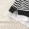 Kidss Sweaters Boys Girls Spring Autumn Round Neck Stripe Casual Tshirt pullover 110 Year Old Fashion Childrens Garments 240328