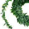 Decoratieve bloemen 7,5 m kunstmatige groene klimop blad planten diy garland plant wijnstok nep gebladerte huisdecoratie outdoor bruiloft feest decor