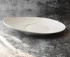 Plates Pure White Oval Thread Special-shaped Shallow Plate High-end El Restaurant Club Ceramic Tableware Flat