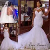 Hire Lnyer Halter Neck Backless Beads Pearls Sequins Appliques Mermaid Wedding Dresses Vestido De Noiva Sereia