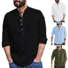 Camicie casual maschile da uomo maglietta per maglietta manica lunga camicetta da uomo a colori solido per lo shopping