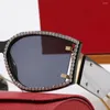 Sunglasses Brand Designer Square Women Men Wide Legs Rivet Side Rectangle Small Frame Sun Glasses For Male Trendy Driving Shades