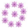 Fleurs décoratives 10pcs / ensemble arbres de Noël décor de paillette de paillettes mer anniversaire 8cm