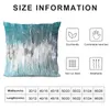 Pillow Ocean Teal och Blue Waves Abstract Throw Soffa Cudowwase Covers Decorative