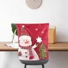 Chair Covers Christmas Tartan Snowman Santa Claus Cover Linen Holiday Household Kitchen Restaurant