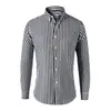 Men's Casual Shirts Men Slim Fit Dress Shirt Formal Business Style Striped Cardigan With Turn-down Collar Single-breasted For Mid