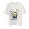 Herr t-shirt designer ny ren bomull kortärmad t-shirt för mäns 2024 smala trendiga varumärke kanin tryck avslappnad lös och andningsbar t-shirt basskjorta c635f