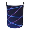 Wäschebeutel farbige Linien Druckmuster kreisförmiger Korb mit tragbarer wasserdichte Lagerschale Schlafzimmer Kleidung Schachtel