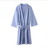 2021 Custom Solid Unisex Terry Luxury Kimono Waffle Bathrobe Sexy Nightgown Loungewear Hotel Robes for Men and Women Mens Robe