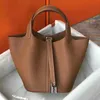 High definition leather designer bag Cordio litchi pattern vegetable basket bag top layer cowhide bucket bag large capacity leather womens bag family handbag