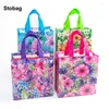 Aufbewahrungstaschen Stobag 12pcs Nicht gewebter Tasche Blume Geschenk Stoff Candy Snack Paket wasserdichte wiederverwendbare Beutel Party Bevorzugt Hochzeit