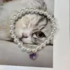 Vêtements de chien pour animaux de compagnie bijoux coréen imitation perle coud chauffeur de chiot collier chihuahua yorkshire colliers