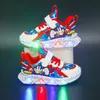 boys girls children runner kids shoes sneakers casual Trendy Blue red shoes sizes 22-36 b3Og#