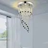 Ceiling Lights Mini Modern Crystal Chandeliers Round Flush Mount Light LED Chandelier For Hallway Kitchen Foyer