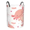 Sacs à linge Panier pliable pour vêtements sales Axolotl Amphibien mignon avec cardiaque Hamper Kids Baby Home Organiateur