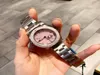 2021 Womens Limited Edition Analog Pink horloges luxe merk Mechanische automatische roestvrijstalen dag Watch Montre de Luxe Pols7115383