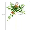 Decorative Flowers 88cm Artificial Big Green Plants Branches Fake Leaves With Fruits Wind Shadow Leaf For Home Living Room Decoration