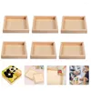 Plaques 6pcs Cubes puzzle Plateau à bac à usage inférieur Boîte de rangement en bois Solder