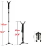 Monopods Tactical 360 graders rotationsmetall infällbart stativskytte rack teleskopisk jaktpinne med V Yoke Bracket för gevärstöd