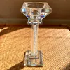 Upscale Crystal Candle Holder Glass Figurine Lighting Table Decor Wedding Room Romantic Party Supplies Candlestick 240328