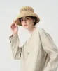 Hates de borde anchos Fashion Spring Summer Raffia Hepburn Style Fisherman Hat, dama de paja, protección solar al aire libre.