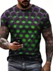 T-shirts pour hommes Summer Homme Illusion optique 3d imprimé graphique rond rond tee shirt décontracté à manches courtes