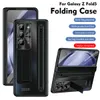 Detachable Pen Slot For Samsung Galaxy Z Fold 5 4 Fold4 Case Spring Hinge Stand Protective Film Cover