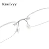 Zonnebrillen frames Krasivyy schroefloze pure titanium rimless bril Men Square ultralight recept bril met vrouwen optische brillen