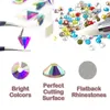 1 Box Luxury Shiny Diamond Nail Art s Kit Glass Crystal Decorations Set 1pcs Pick Up Pen In Grids 21 Shapes 240328