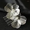 Clipes de cabelo de casamento de casamento de casamento de moda de metal para meninas Capacete de joalheria da dama de honra Acessórios femininos