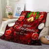 Dekens Santa Claus rode bomen Gelukkige jaar trouwen Kerst Snows Soft Warm Polyester Throw Flanel Deken voor Couch Bed Travel Cover