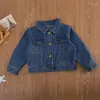 Vestes Fashion Baby Girls Boys Spring Automn Jeans Veste à manches longues Pocket Denim Mabiller Children Street Wear