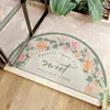 Tapis moderne moderne de fleurs minimalistes peut être coupée dans les tapis de porte du porche extérieur frottant le tapis sans glissement résistant au sol