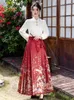 Robes de travail chinois Cheongsam amélioré Hanfu Femmes Spring Automne Automne Horse-Face Jirt Suit 2 Piece Set pour élégant 2024