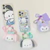 Sommer farbenfrohe Serie Kuromi Big Ear Hund Plüschpuppen Telefon Anhänger süßer Mini -Doll -Tasche Anhänger