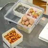 Teller geteiltes Mittagsbehälter Snack Box Kapazität Serviertablett mit sicherem Siegeldeckel ideal für Obstgemüse